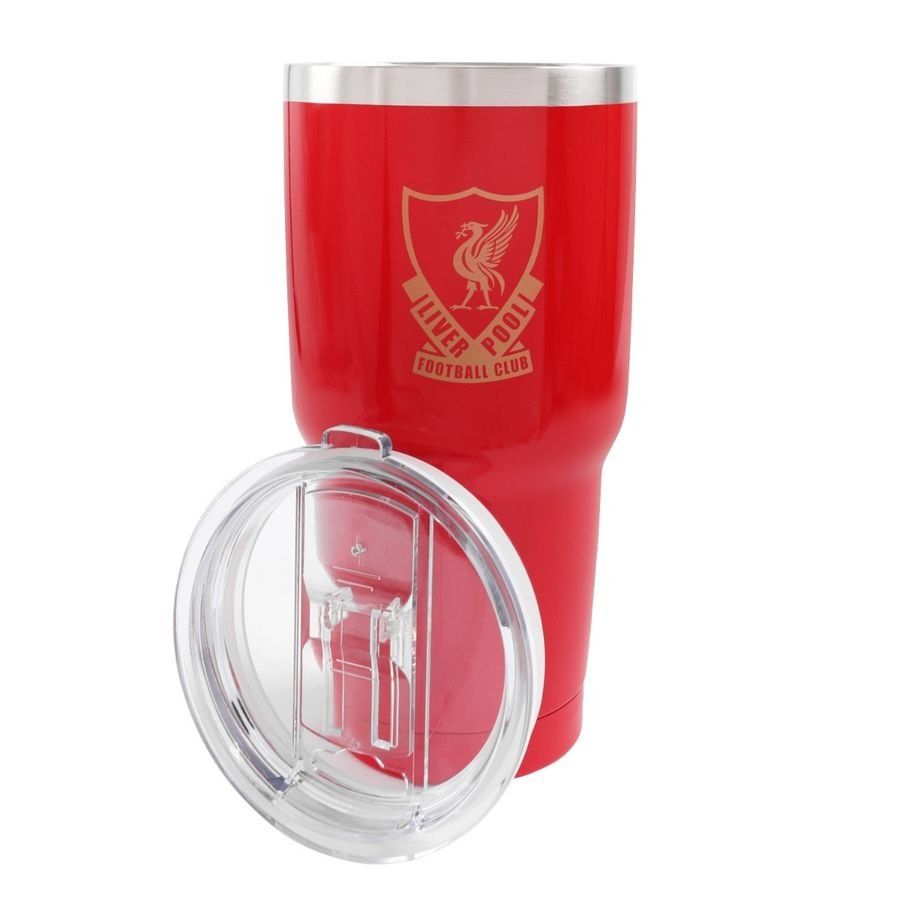 Liverpool Travel Mug Crest - Red/Gold/Metallic Silver-SoccerKits Hub | Buy Soccer Jerseys Online